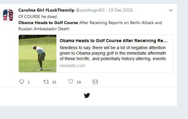 Carolinagirl63 tweet that was retweeted by Russian accounts